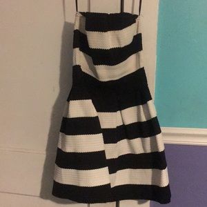 Black and white right skater dress